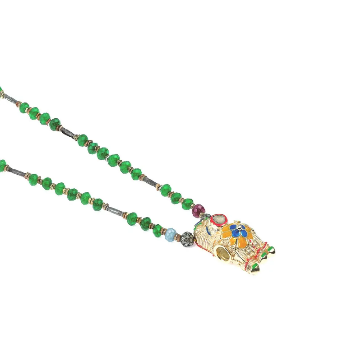 Tomfoolery N° 799 Green Agate & Sapphire Beaded Necklace Best