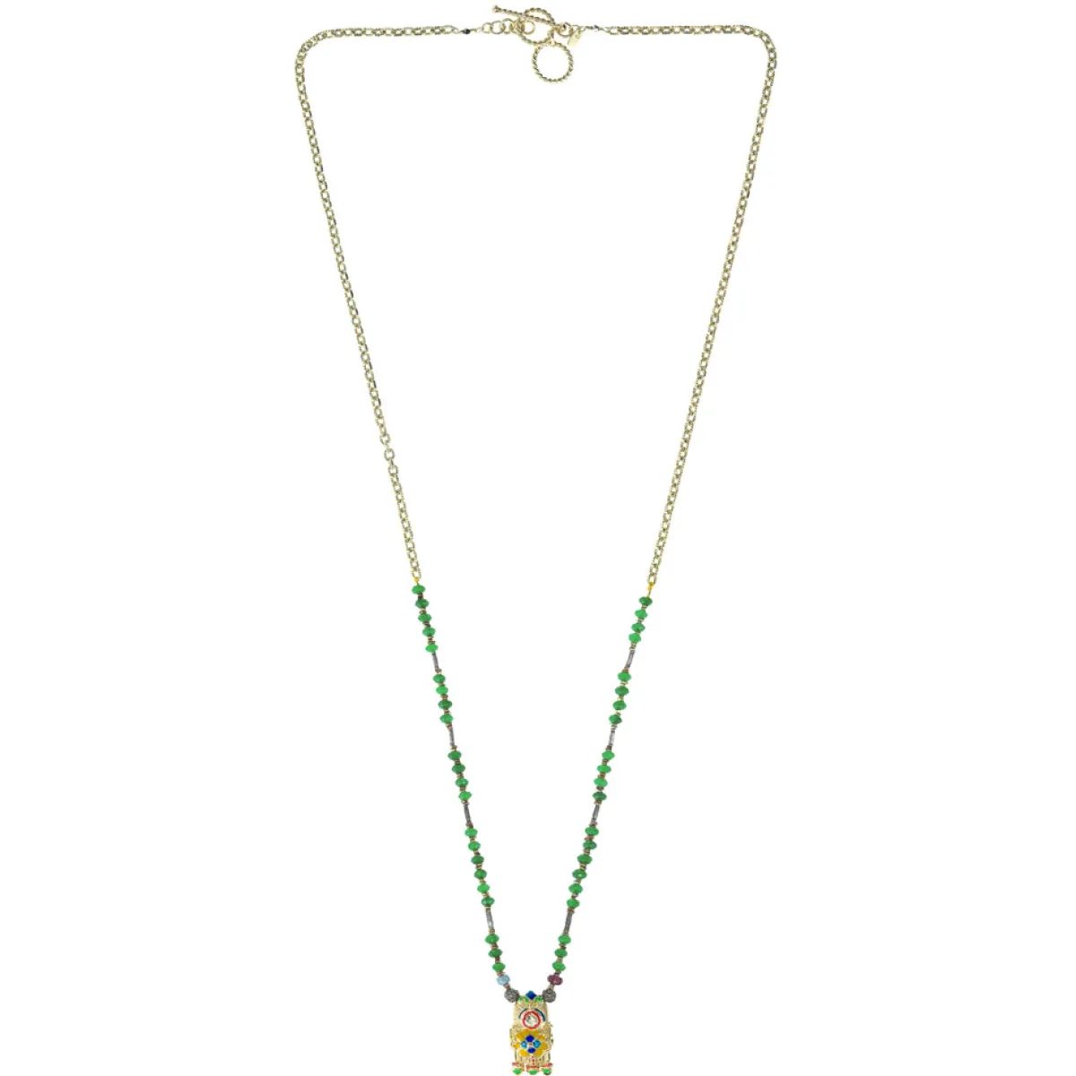 Tomfoolery N° 799 Green Agate & Sapphire Beaded Necklace Best