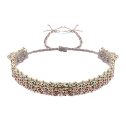 Tomfoolery N° 364 Silver Multi “Elbe” Woven Silk Bracelet(Out of Stock) Discount