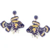 Tomfoolery Navy Lionfish Beaded Earrings Clearance