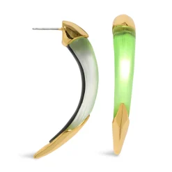 Tomfoolery Neon Green Luminous Lucite Claw Earrings Fashion