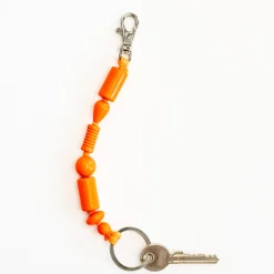 Tomfoolery Neon Orange Perlen Bunter Short Wooden Beaded iPhone & Keychain Discount