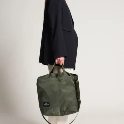 Tomfoolery New York Medium Tote in Khaki Green Clearance