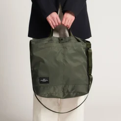 Tomfoolery New York Medium Tote in Khaki Green Clearance