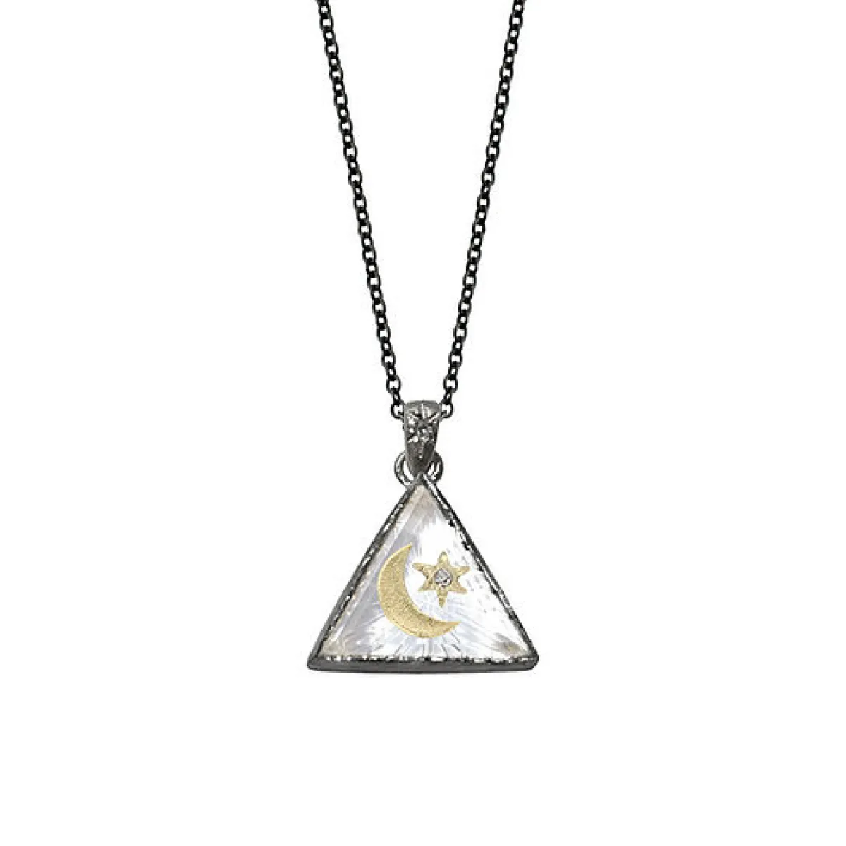 Tomfoolery North Star Small Triangle Amulet Necklace New