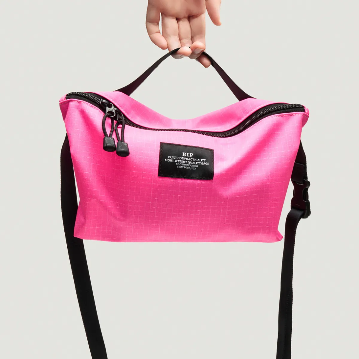 Tomfoolery Nylon Twill Fannypack Crossbody in Spider Pink Outlet