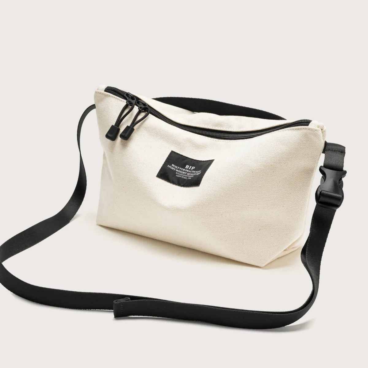 Tomfoolery Nylon Twill Fannypack Crossbody in Natural Outlet