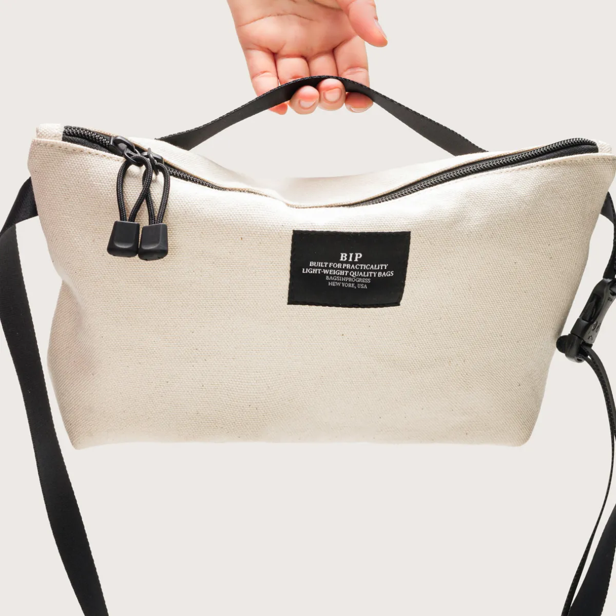 Tomfoolery Nylon Twill Fannypack Crossbody in Natural Outlet