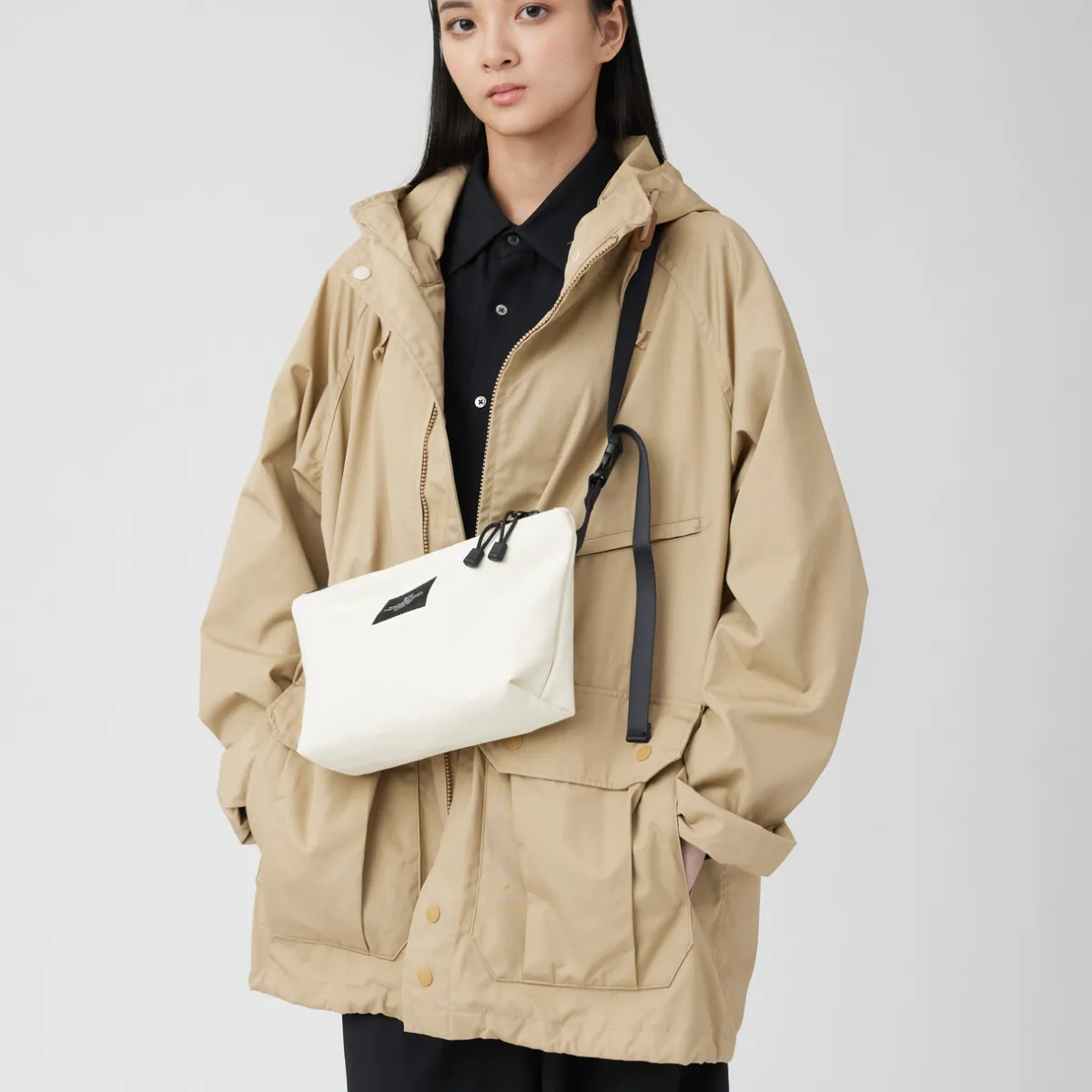 Tomfoolery Nylon Twill Fannypack Crossbody in Natural Outlet