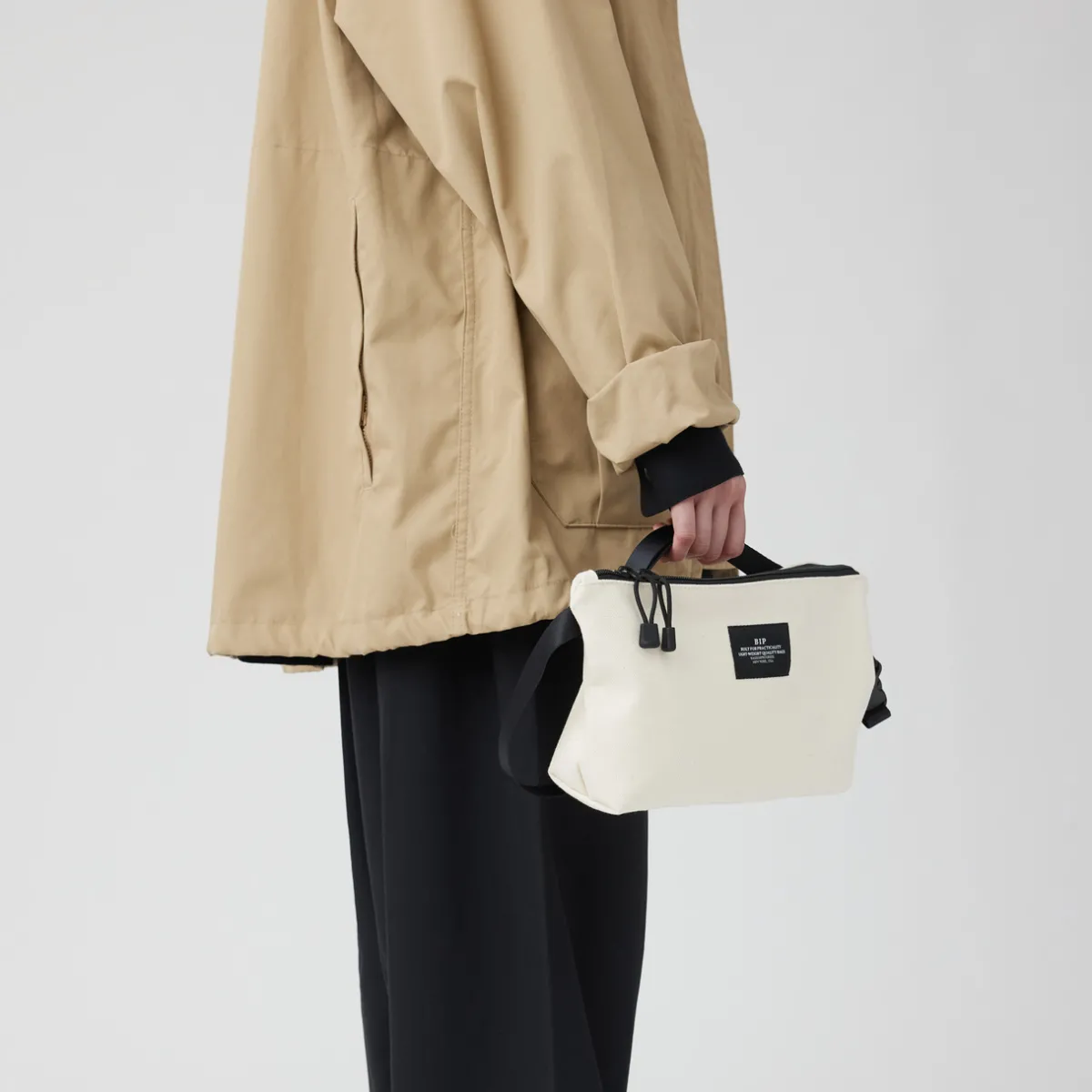 Tomfoolery Nylon Twill Fannypack Crossbody in Natural Outlet
