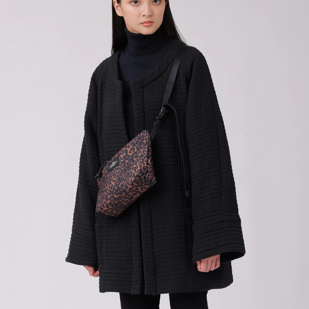 Tomfoolery Nylon Twill Fannypack Crossbody in Leopard Clearance