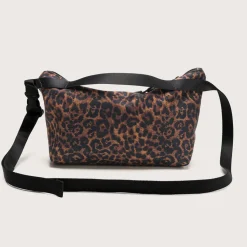 Tomfoolery Nylon Twill Fannypack Crossbody in Leopard Clearance
