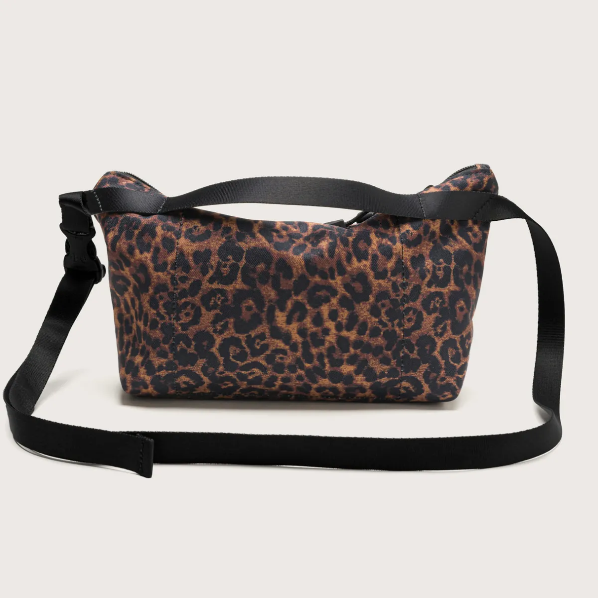 Tomfoolery Nylon Twill Fannypack Crossbody in Leopard Clearance