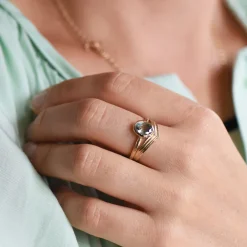 Tomfoolery Oak Blue Sapphire Ring Hot