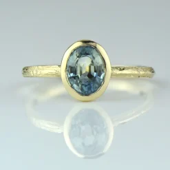 Tomfoolery Oak Blue Sapphire Ring Hot