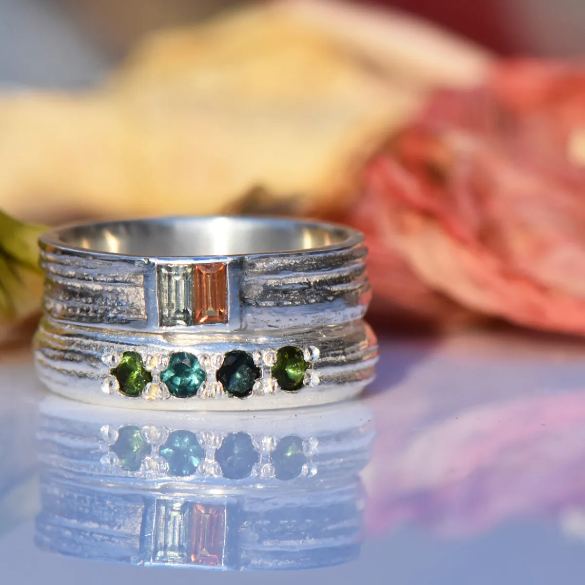 Tomfoolery Oak D Band with Tourmalines New