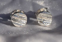 Tomfoolery Oak Round Studs in Silver Discount