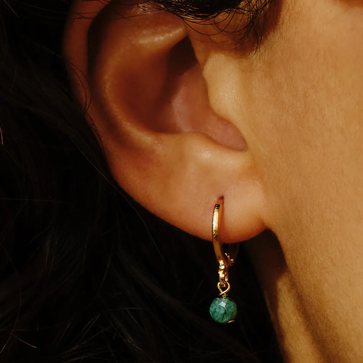 Tomfoolery Obsidian Gemstone Hoops Sale