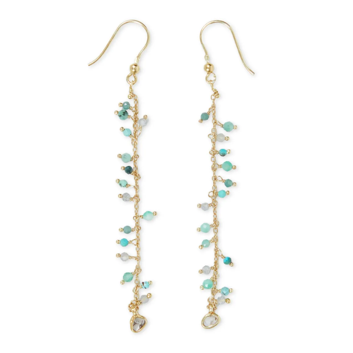 Tomfoolery Ocean Ribes Polki Gemstone Drop Earrings Discount