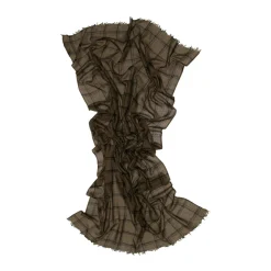Tomfoolery Olive Green and Black Check Scarf Online