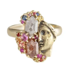 Tomfoolery One Of A Kind ‘Fragmented Diamond Face’ Art Ring Fashion
