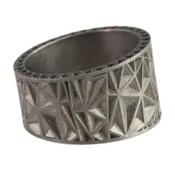 Tomfoolery One Of A Kind ‘Silver, White Diamond & Black Spinel’ Art Ring Sale