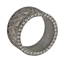 Tomfoolery One Of A Kind ‘Silver, White Diamond & Black Spinel’ Art Ring Sale