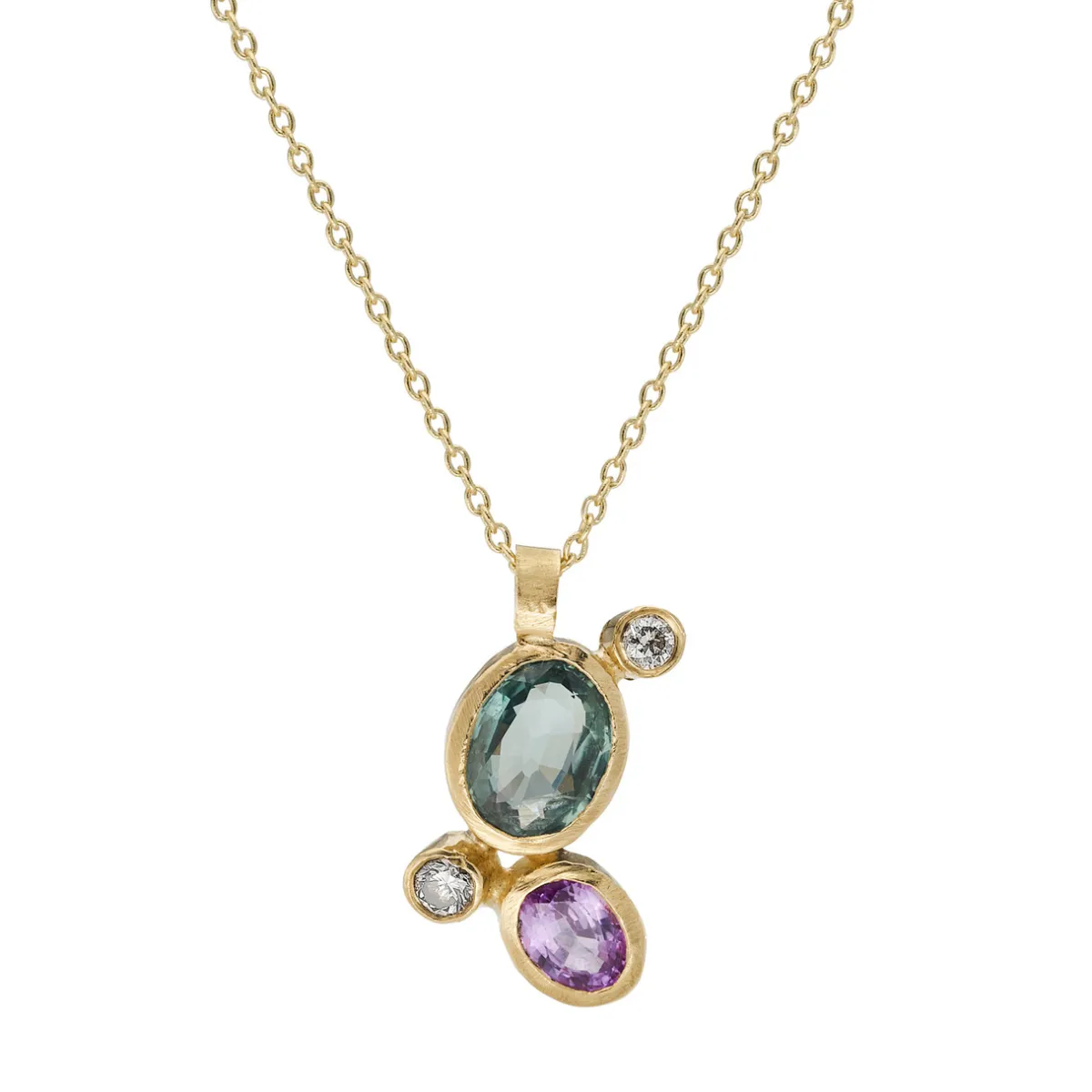 Tomfoolery One-Of-A-Kind Blue & Purple Sapphire Cluster Pendant Online