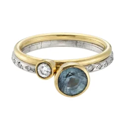 Tomfoolery One-Of-A-Kind Blue Montana Sapphire & Diamond Gold Ring Fashion