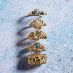 Tomfoolery One-Of-A-Kind Blue Sapphire Sunken Treasure Wide Band Discount