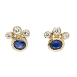 Tomfoolery One-Of-A-Kind Blue Sapphire Cluster Studs Clearance