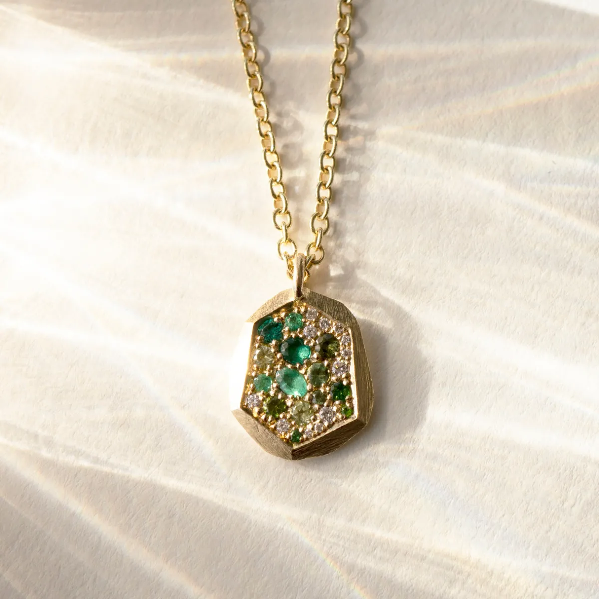 Tomfoolery One-Of-A-Kind Emerald Faceted Tag Pendant Online