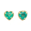 Tomfoolery One-Of-A-Kind Emerald Heart Studs Clearance