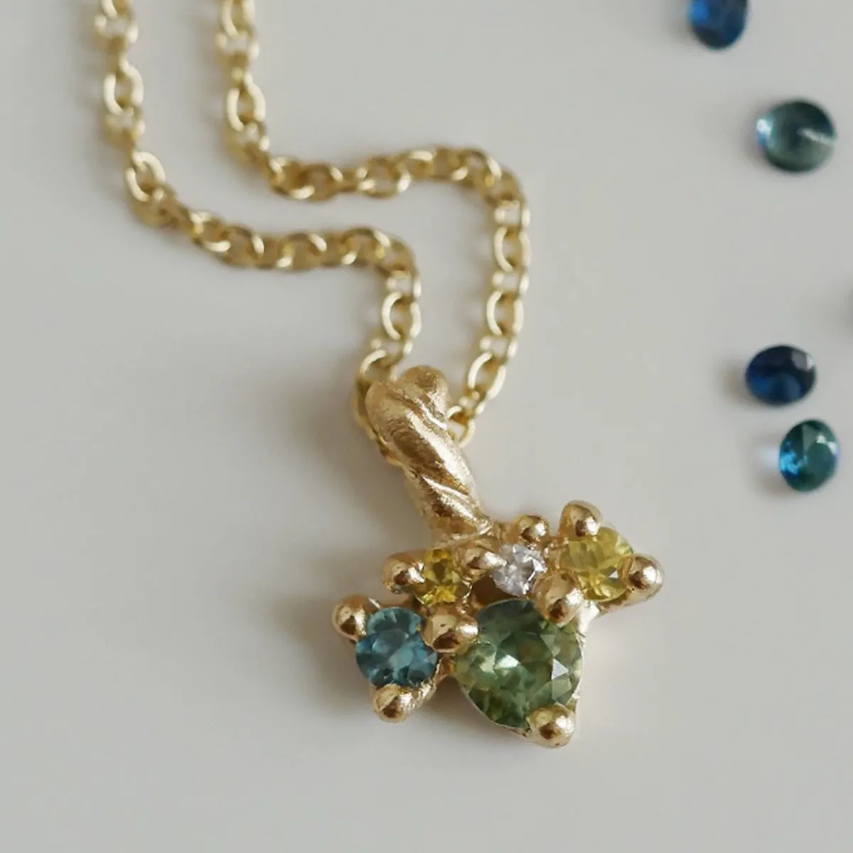 Tomfoolery One-Of-A-Kind Falling Leaf Sapphire Pendant Sale