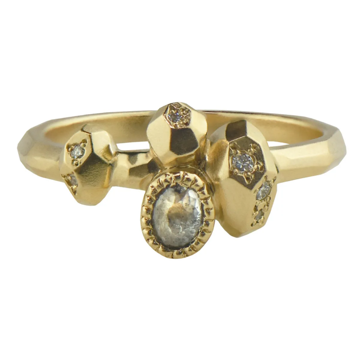 Tomfoolery One-Of-A-Kind Gea Ring N2 with White Salt & Pepper Diamond Outlet