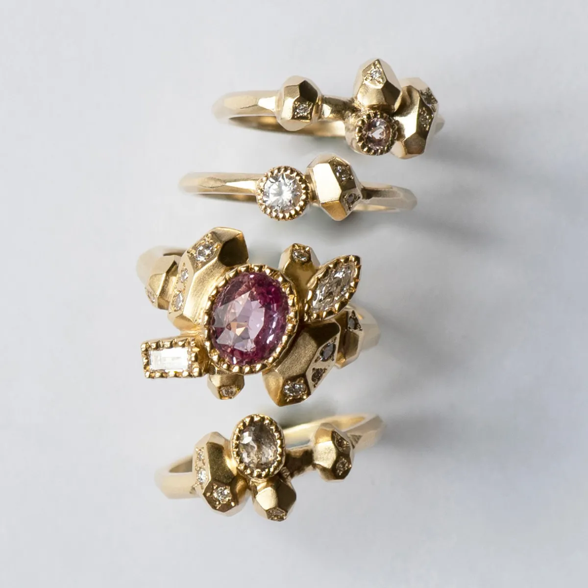 Tomfoolery One-Of-A-Kind Gea Ring N2 with White Salt & Pepper Diamond Outlet