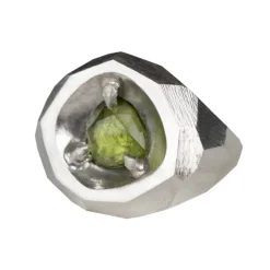 Tomfoolery One-Of-A-Kind Geoda Peridot Statement Ring New