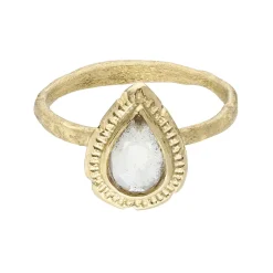 Tomfoolery One-Of-A-Kind Gold & Pear White Sapphire Ring Outlet