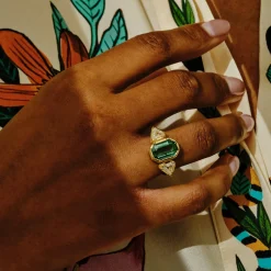 Tomfoolery One-Of-A-Kind Harmony Green Tourmaline & Diamond Ring Outlet