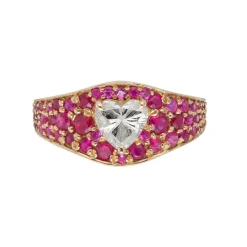 Tomfoolery One-Of-A-Kind Heart Diamond Ring with Rubies Outlet