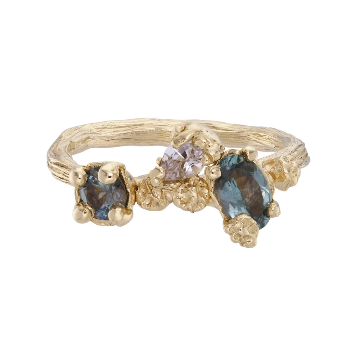 Tomfoolery One-Of-A-Kind Hedge of Sapphires Ring Clearance