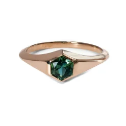 Tomfoolery One-Of-A-Kind Hexagon Cut Green Sapphire Signet No. 17 Ring Discount