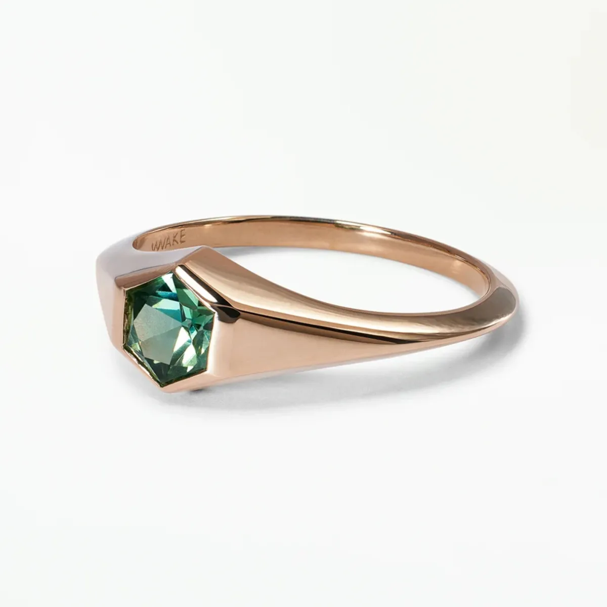 Tomfoolery One-Of-A-Kind Hexagon Cut Green Sapphire Signet No. 17 Ring Discount