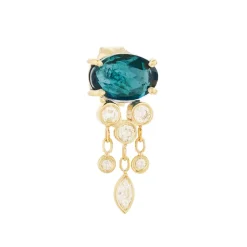 Tomfoolery One-Of-A-Kind Jellyfish Green Tourmaline & Diamond Earring Fashion