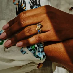 Tomfoolery One-Of-A-Kind Lilac Sapphire & Champagne Diamond Ring Discount