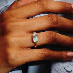 Tomfoolery One-Of-A-Kind Meteorite Aquamarine Ring Fashion