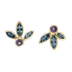 Tomfoolery One-Of-A-Kind Mixed Marquise Aquamarine & Sapphire Studs Fashion