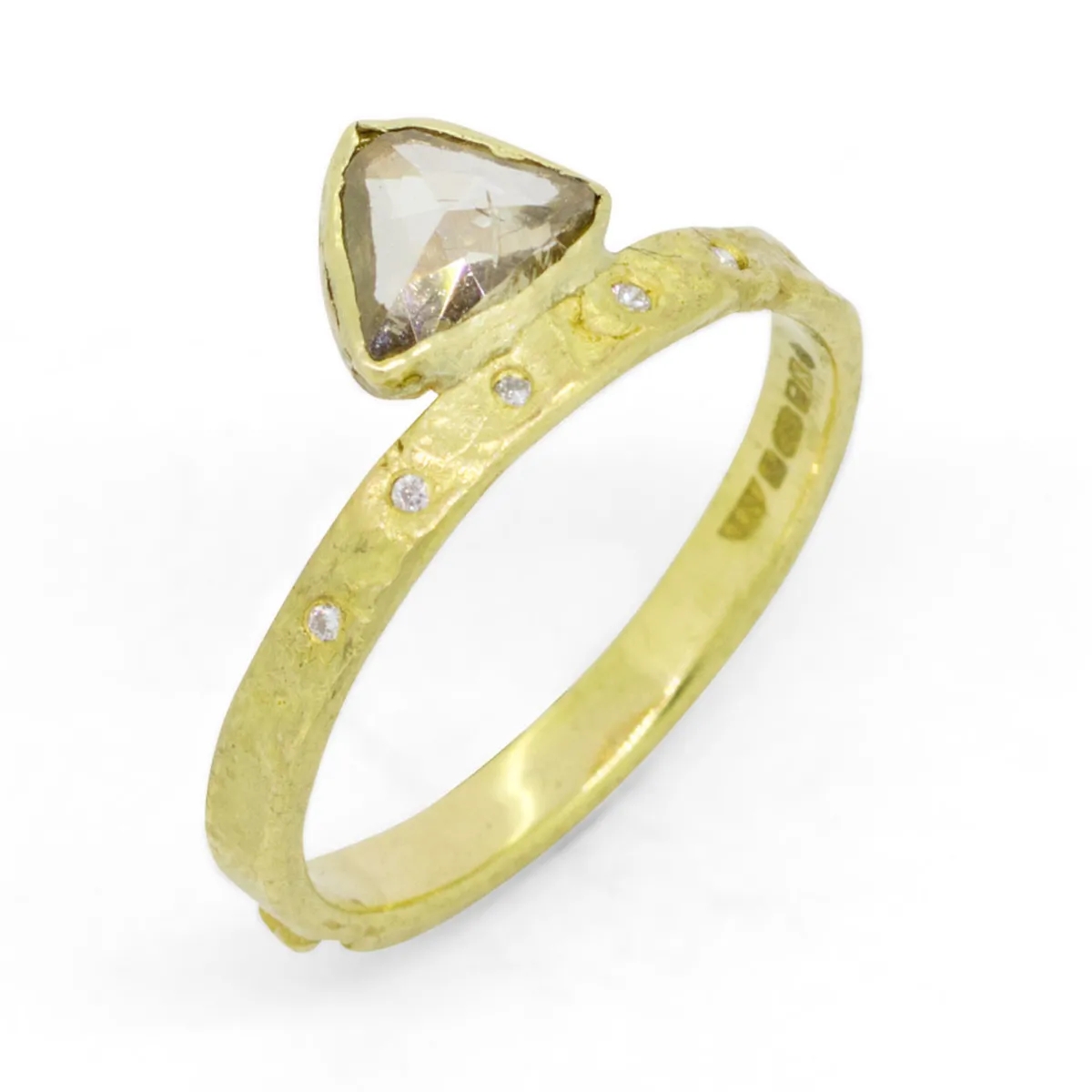 Tomfoolery One-Of-A-Kind Molten Triangular Diamond Ring Discount