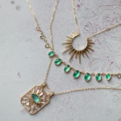 Tomfoolery One-Of-A-Kind Multi Emerald & Diamond Necklace Hot