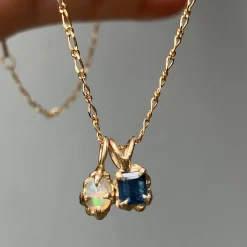 Tomfoolery One-Of-A-Kind Opal & Sapphire Necklace Clearance